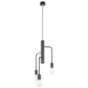 Lampadario Basilik Pure Lume 3 luci E27 nero metallo