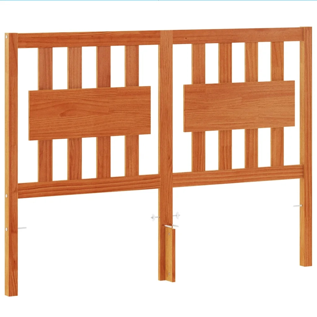 Testiera Marrone Cera 135 cm in Legno Massello di Pino 844293