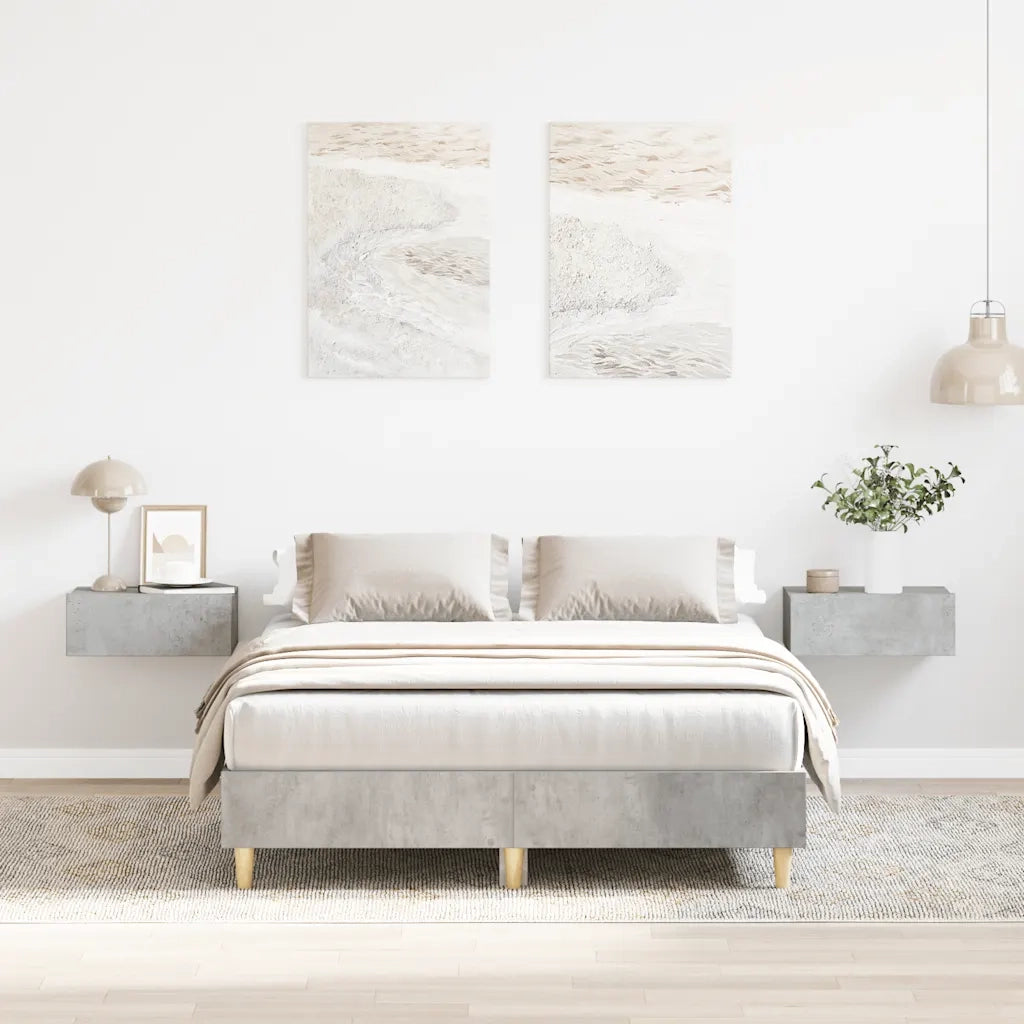 vidaXL Giroletto senza Materasso Grigio Cemento 120x200 cm Truciolato