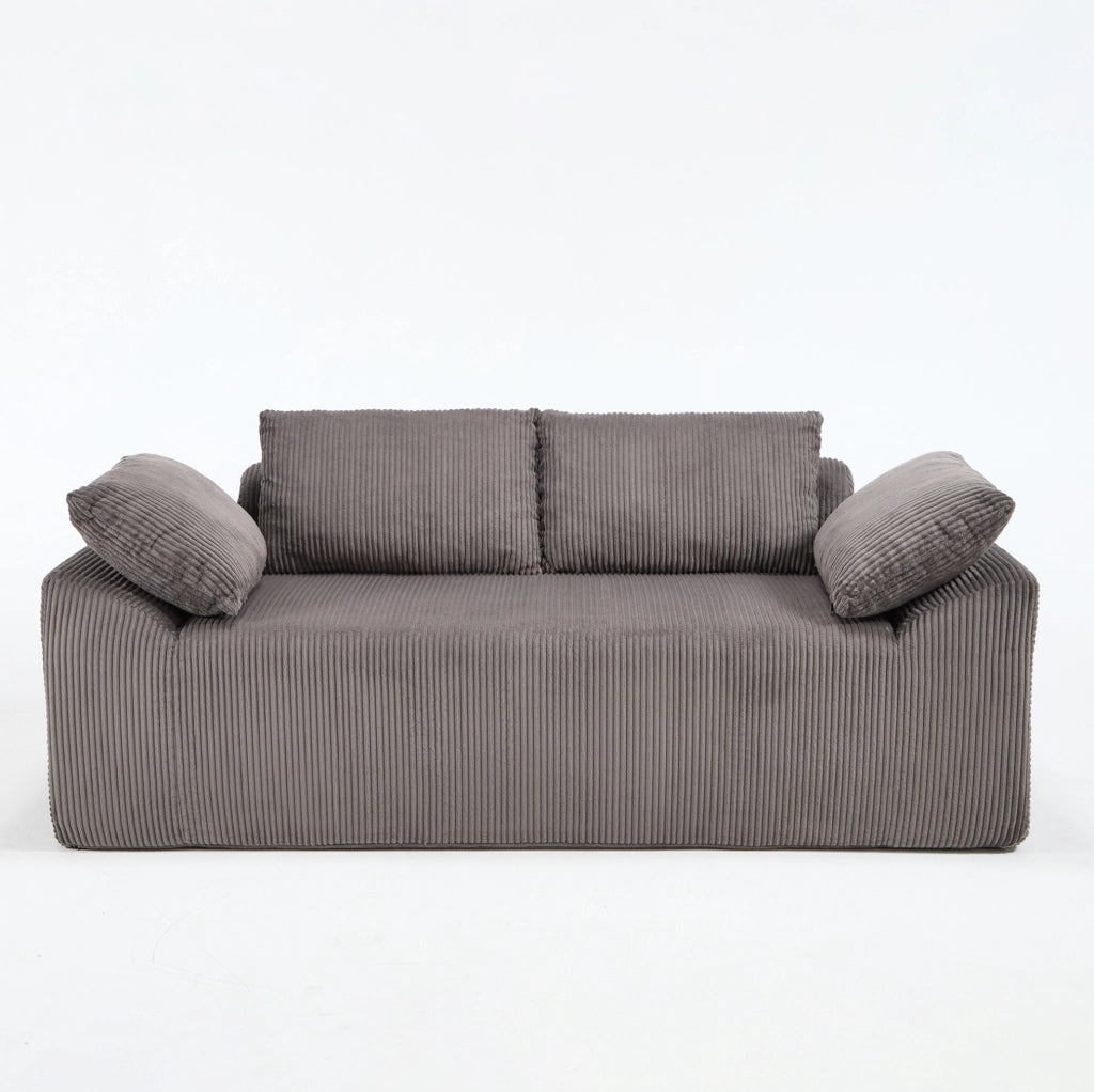 Divano da pavimento compatto in tessuto Brown Gray