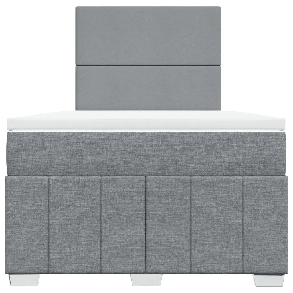 Giroletto a Molle con Materasso Grigio Chiaro 120x190cm Tessuto