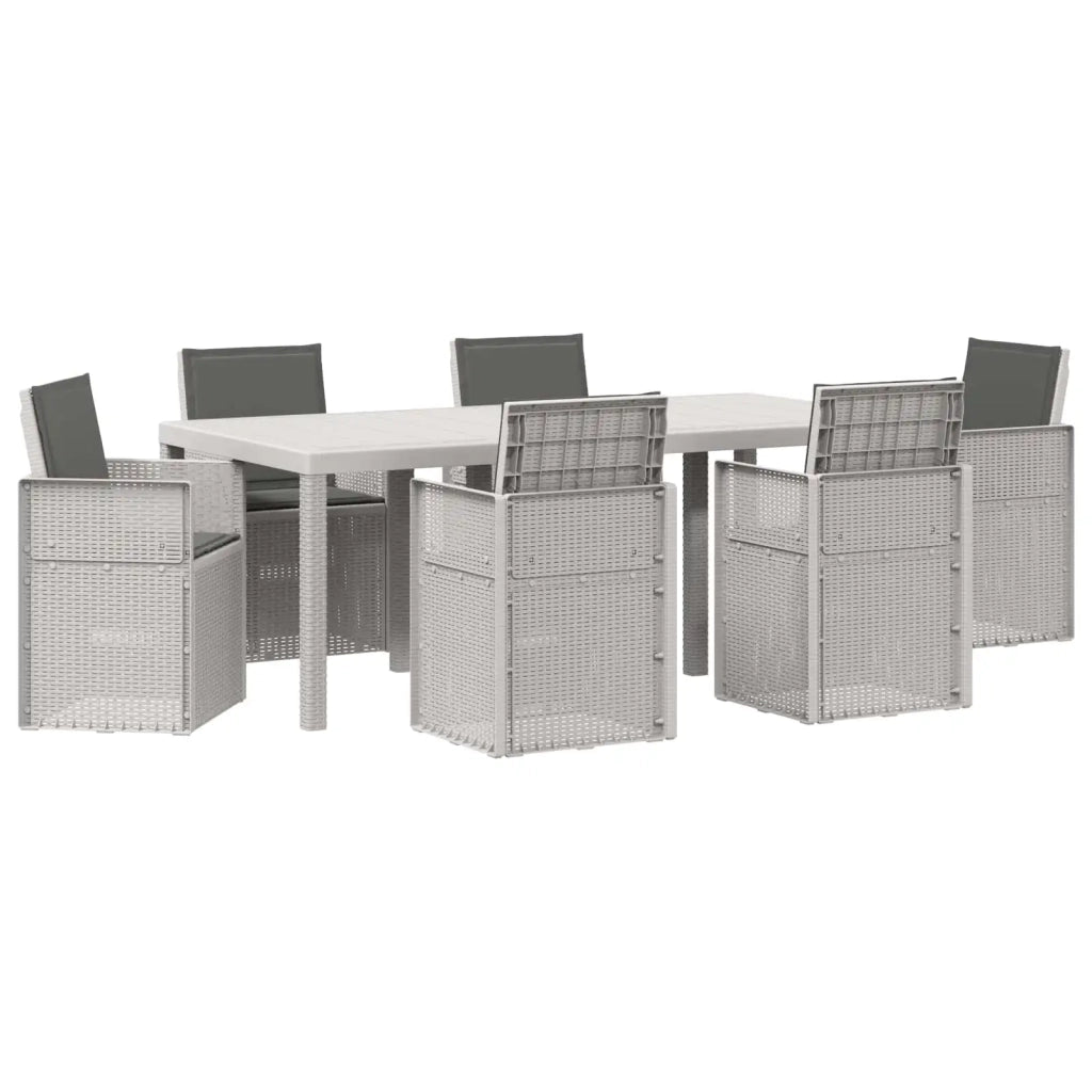 Set da Pranzo per Giardino 7 pcs Bianco e Antracite PP 3430080