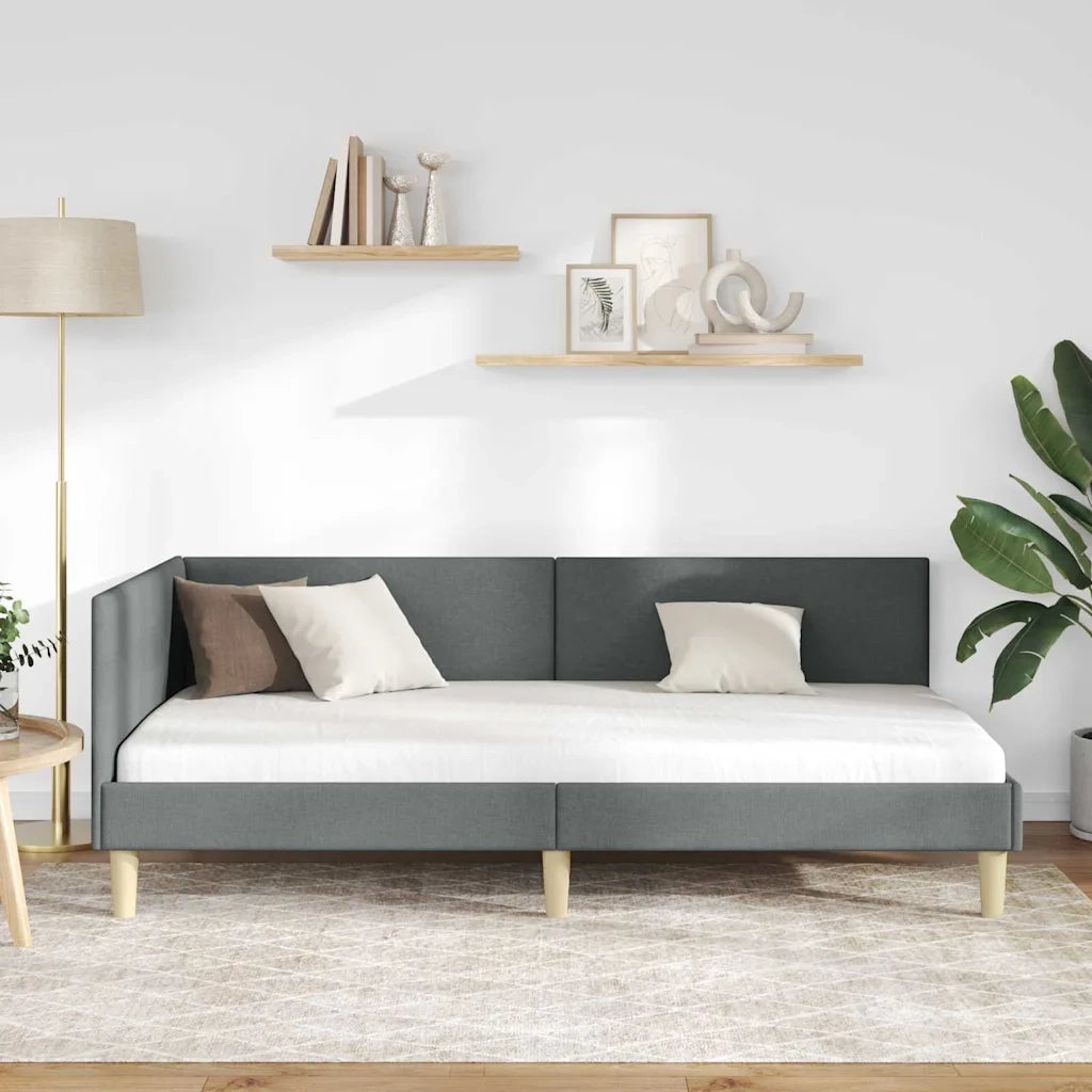 Cornice del letto ad angolo Grigio scuro 90 cm x 190 cm 42016182