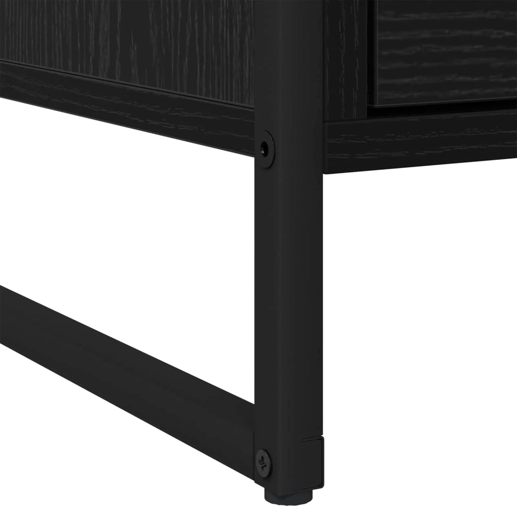 Comodino Rovere Nero 50 x 39,5 x 50 cm Legno multistrato
