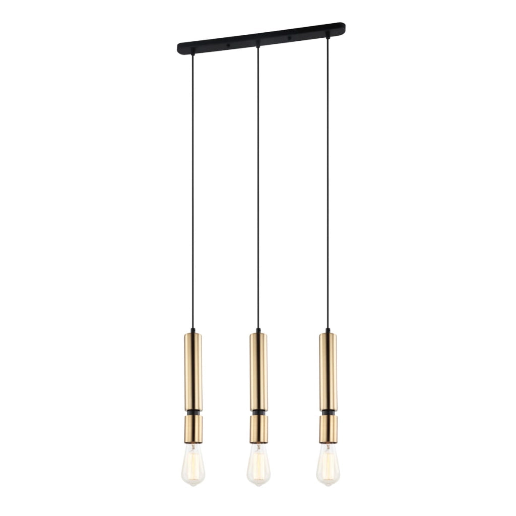 Lampadario Italux Torla moderno nero/ottone 3xE27 IP20
