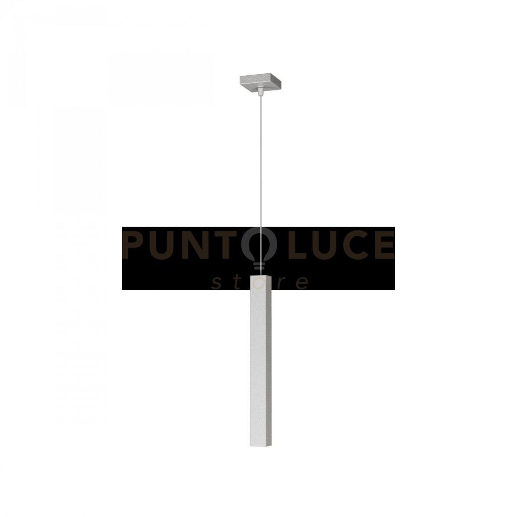 SQUARE TUBE SOSPENSIONE 1 LUCE GRIGIO CAVO CM.250 CON BASE 1173-S1-GR