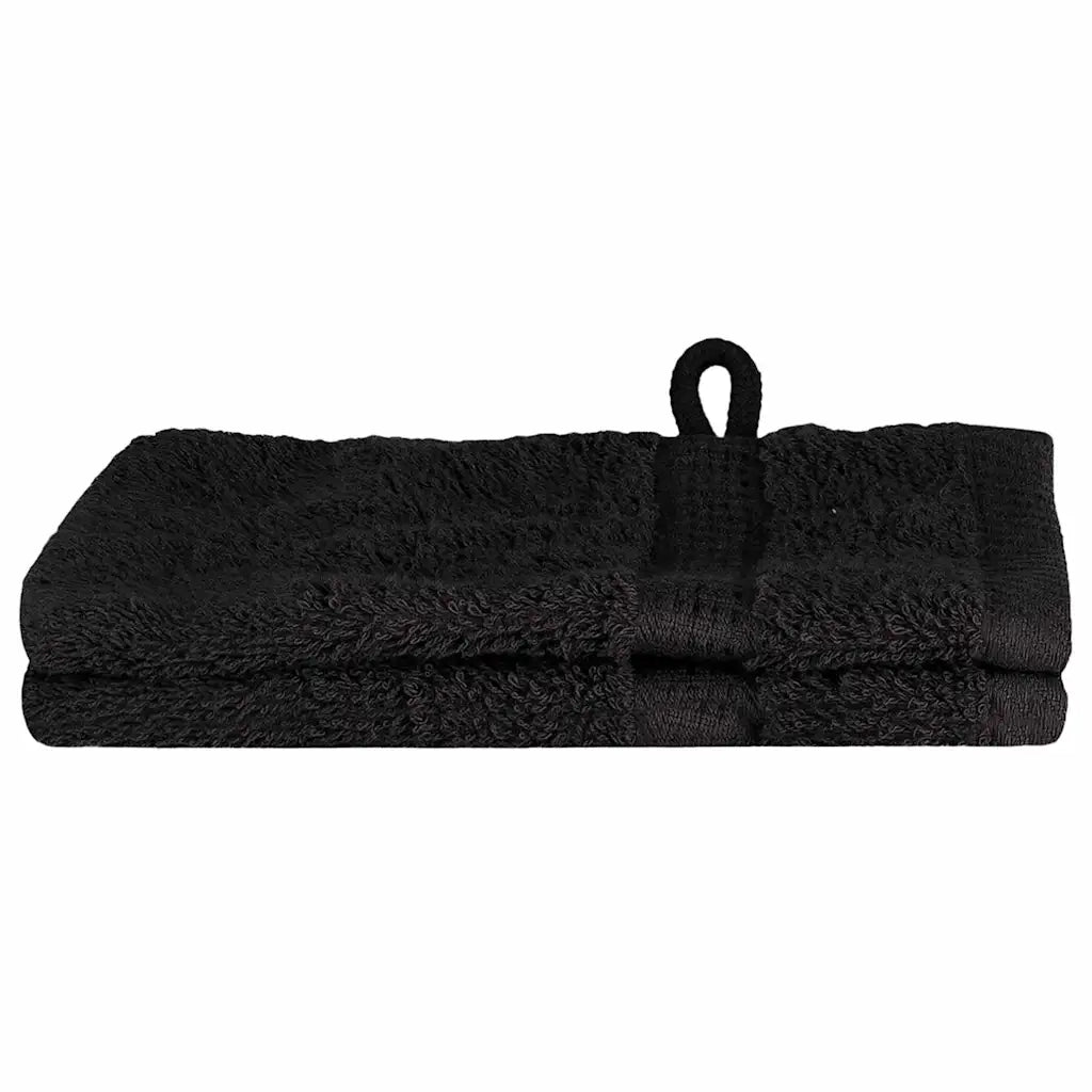 vidaXL Panni per il viso SOLUND 2 pcs Nero Cotone