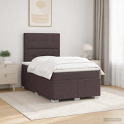 Letto Box Spring LED con Materasso Marrone Scuro 120 x 190 cm 3455559