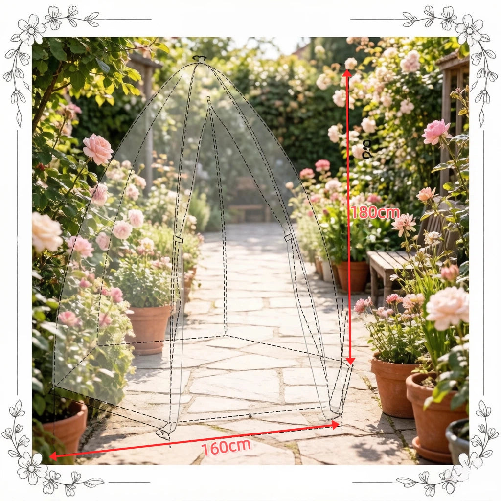 Semenzaio da giardino con base, porta e finestra con cerniera in PE e acciaio verde 160 × 180 × 160 cm robusto