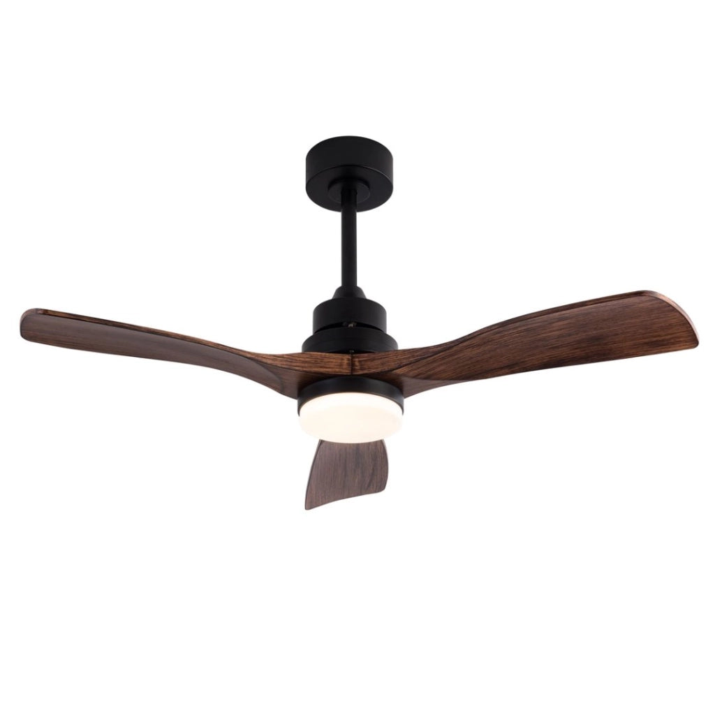 Ventilatore da soffitto da 42 pollici con luce LED; telecomando e 3 pale ABS color noce scuro