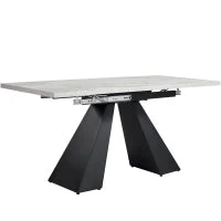 Tavolo da pranzo allungabile, per soggiorno e studio, 159×74×77 cm, Nero e Grigio