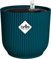 Vaso per Fiori a Rottura con Inserto Auto-Idratante e Contatore d'Acqua - 100% Plastica Riciclata - Blu Profondo - Ø 22 x H 20.2 cm Vaso per Fiori