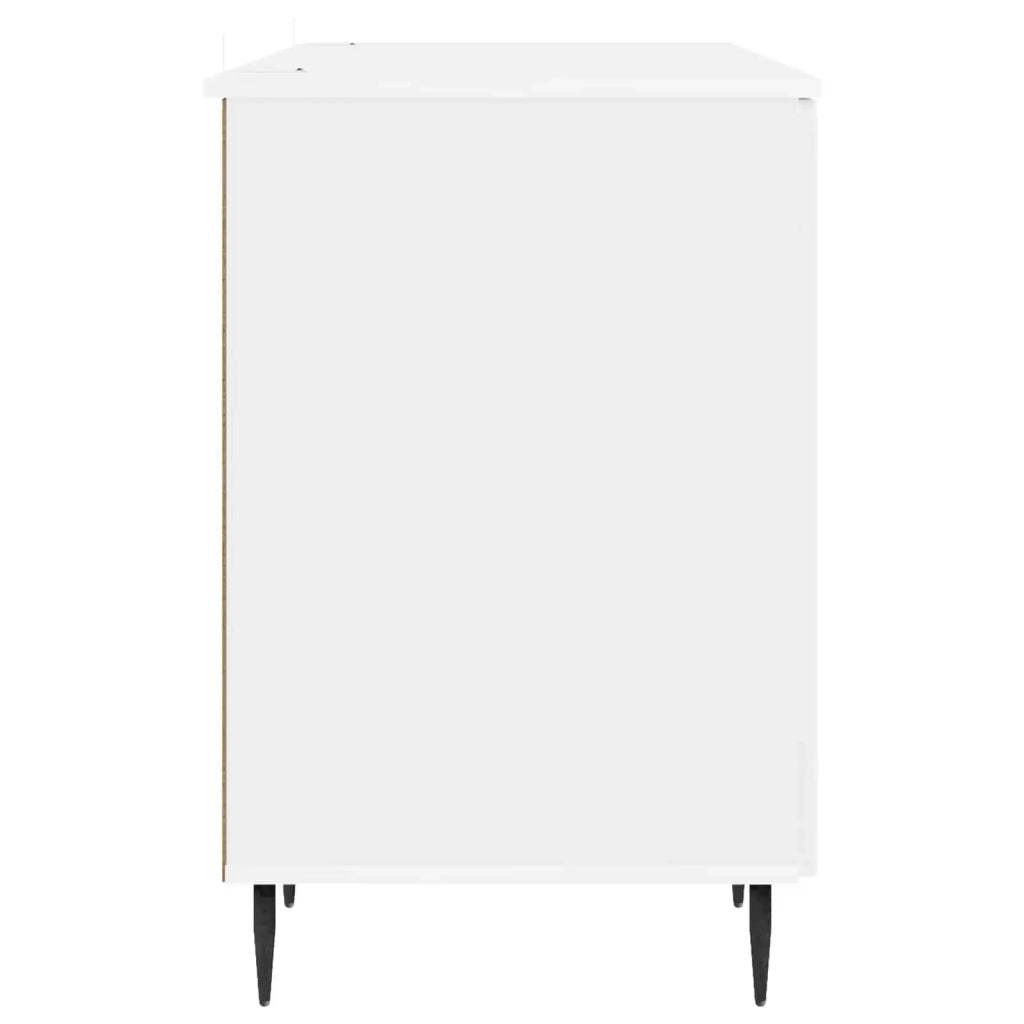 Scrivania Bianco Lucido 142,5 x 50 x 75 cm Legno ingegnerizzato