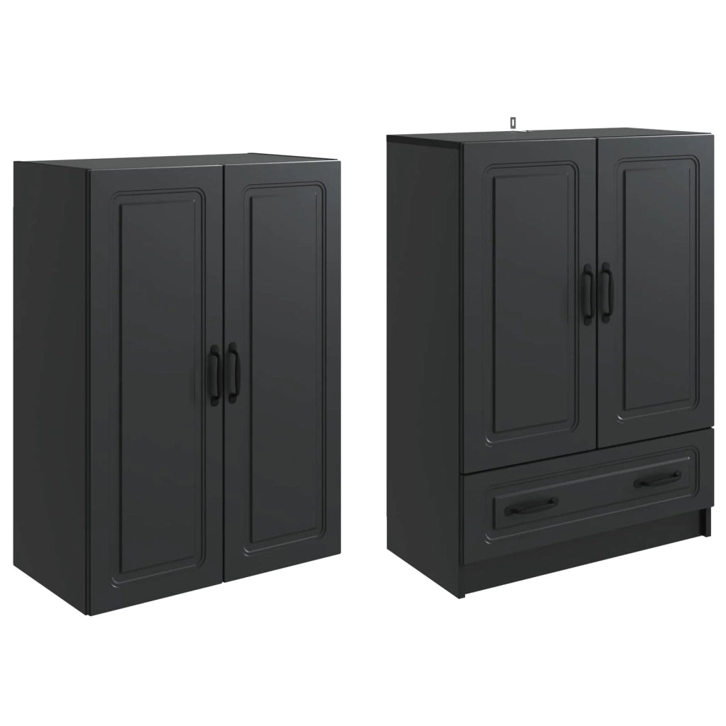 Set di armadi 2 pcs Nero Legno ingegnerizzato