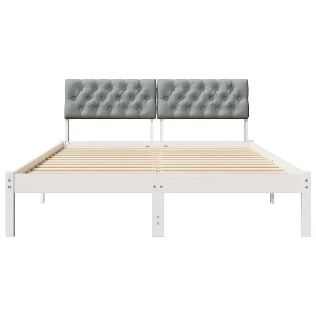 Struttura del Letto Bianco e grigio chiaro 135 x 190 cm