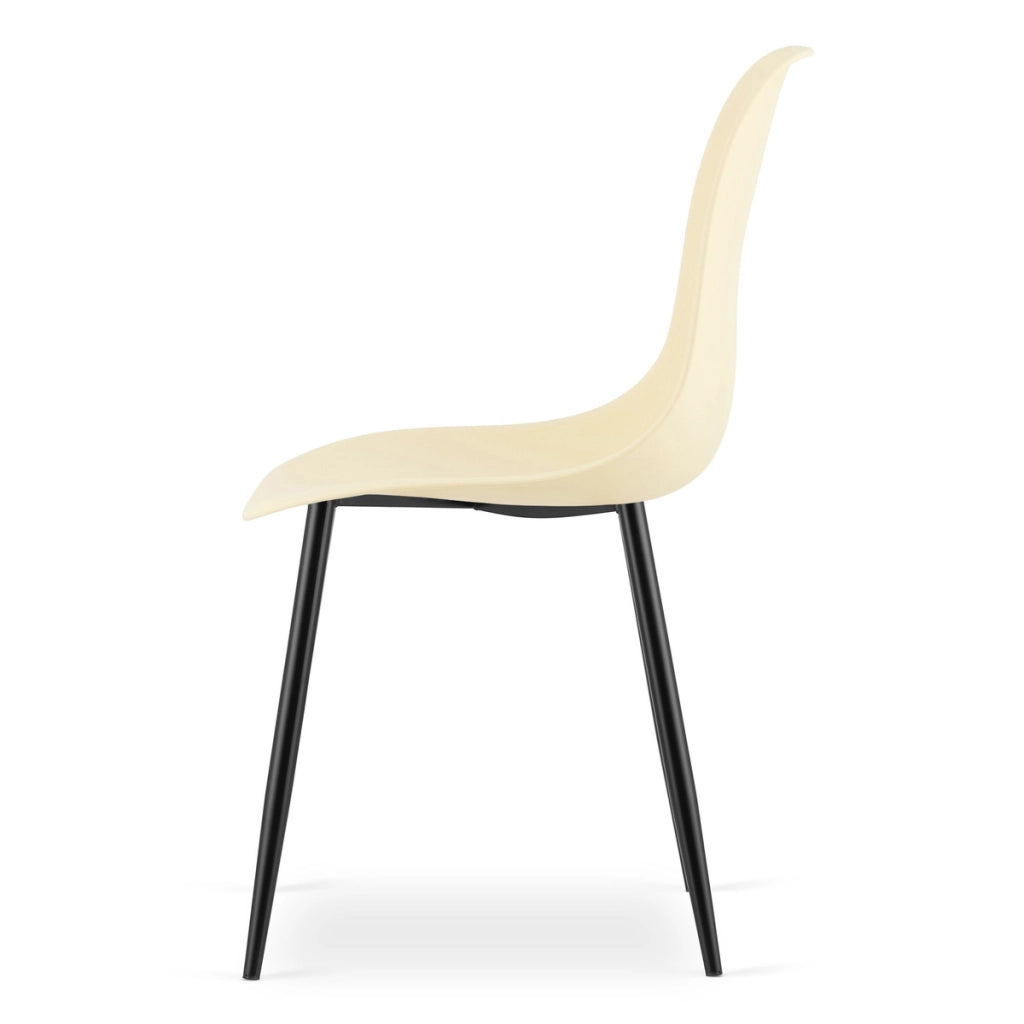 Sedia WAT moderna in crema e metallo nero