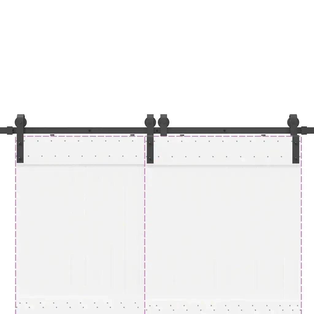Kit di Binari per Porte Scorrevoli 366 cm Acciaio Nero CFW1419320