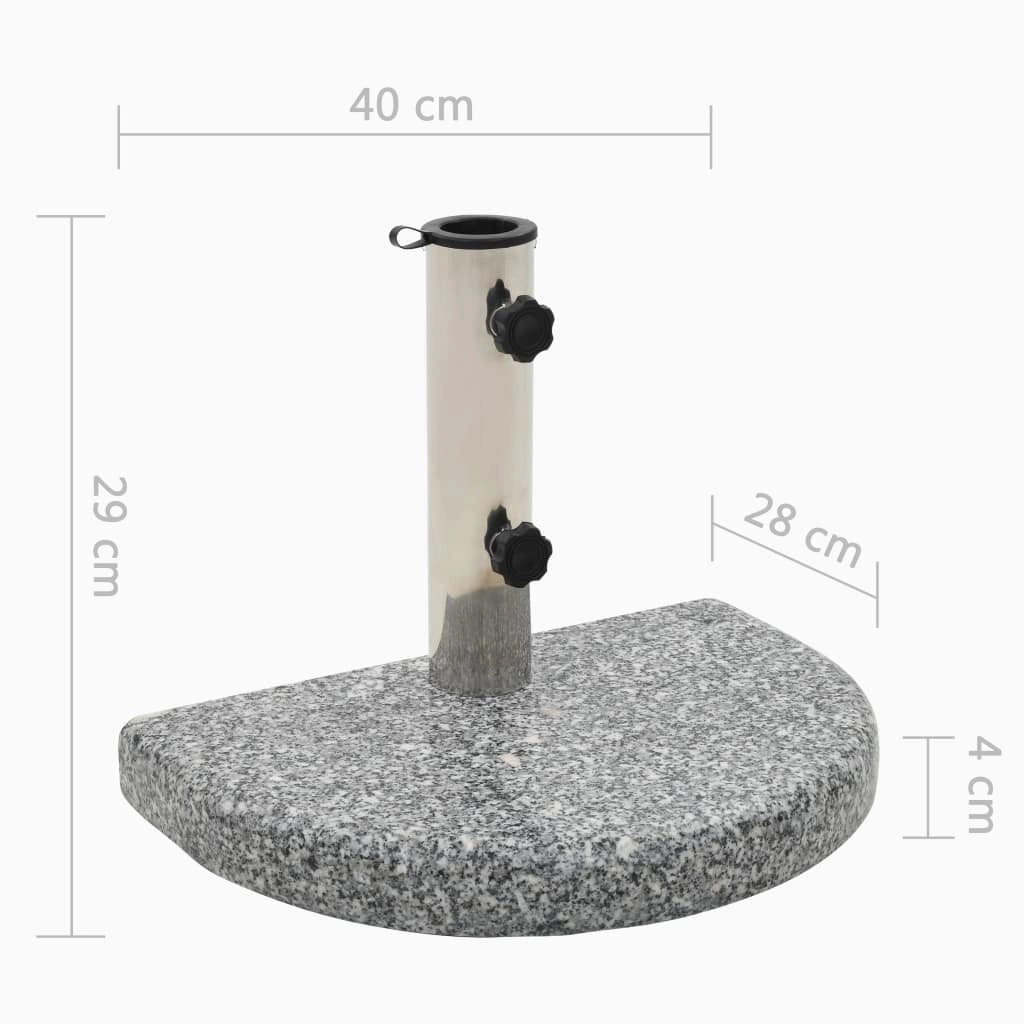 Base per ombrellone semicircolare in granito 10 kg grigio 2202089
