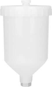 Cup per pistola HVLP, contenitore di vernice in plastica 600 ml con connettore a vite di acciaio inox.