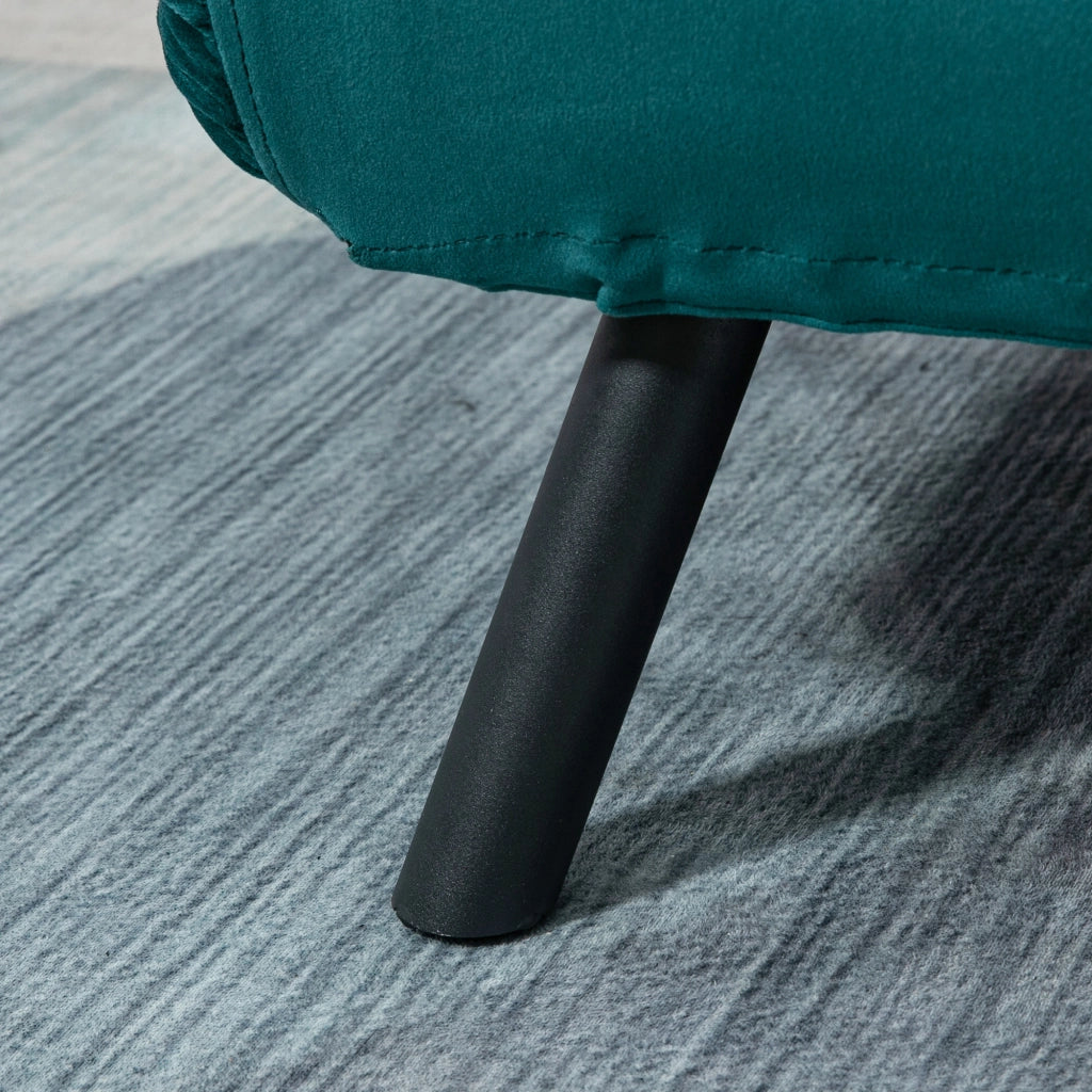 EasyComfort Divano Letto Matrimoniale 3 in 1 Vellutato con Schienale Regolabile in 5 Livelli e Cuscini, Blu Scuro