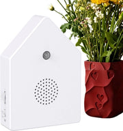 Cassa da Musica Uccello - Box da Canto Uccello - Creare un'Atmosfera Rilassante - Sensore di Movimento - 15 cm - Bianco