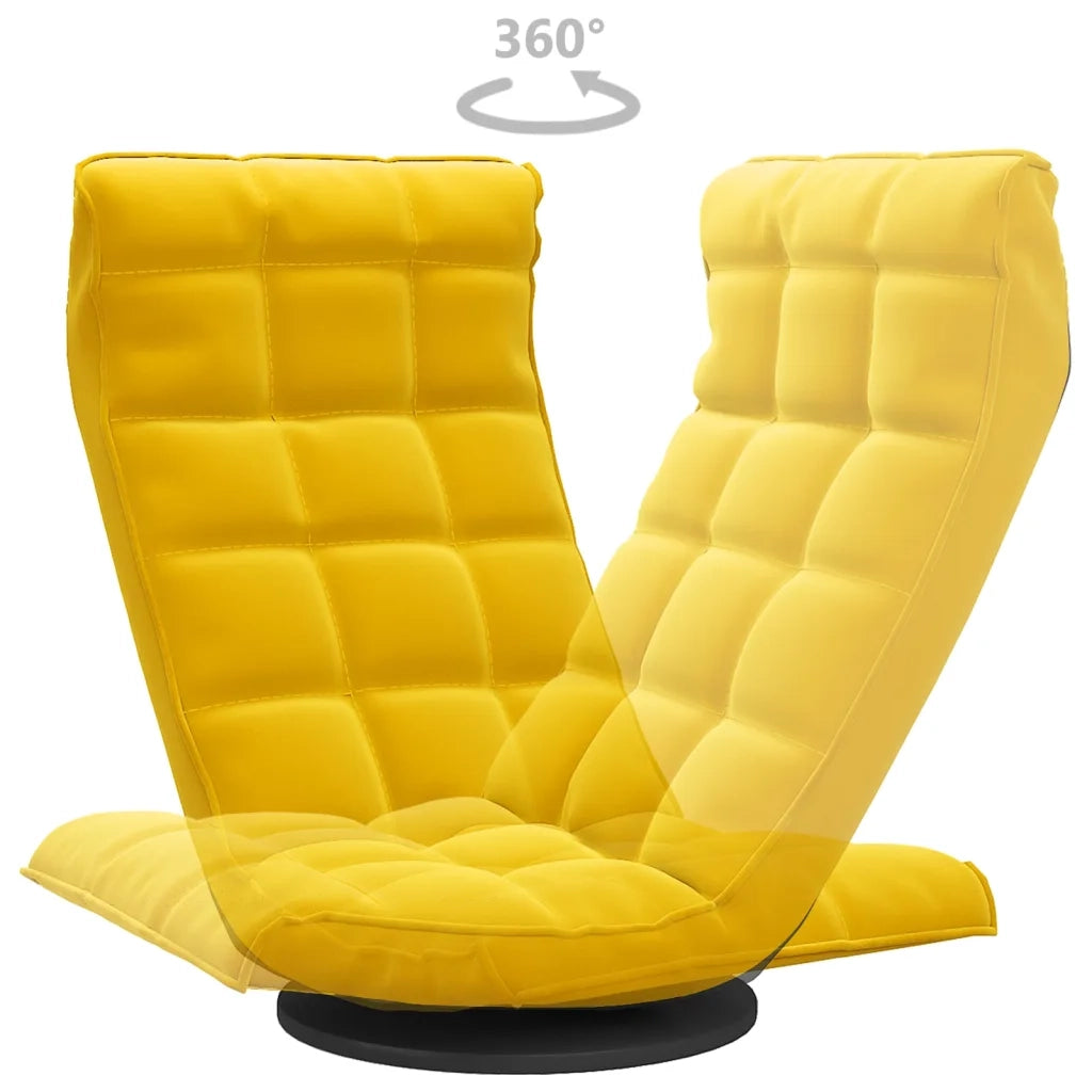 Sedia da Pavimento Girevole Gialla in Velluto CFW7372387
