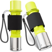 Lampada subacquea con batteria ricaricabile, torcia LED con alta intensità luminosa per snorkeling e immersioni, adatta per sport acquatici (2 pezzi) (batterie non incluse).