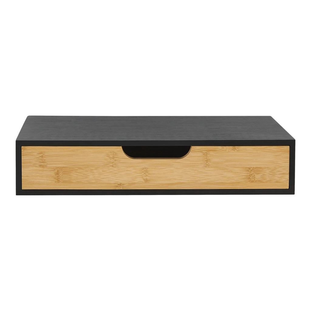 Set di 2 mensole da parete mobile contenitore moderno 40 x 24 x 8 cm nero naturale 03_0009737