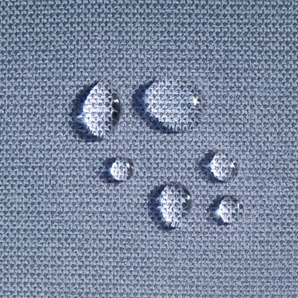 Panca rettangolare in tessuto azzurro 69 x 38, poggiapiedi, elemento decorativo per soggiorno e camera da letto