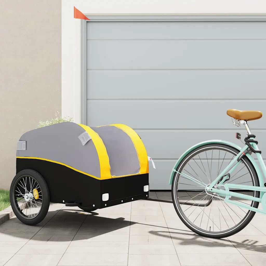Rimorchio da Bici Nero e Giallo 45 kg in Ferro CFW1081655