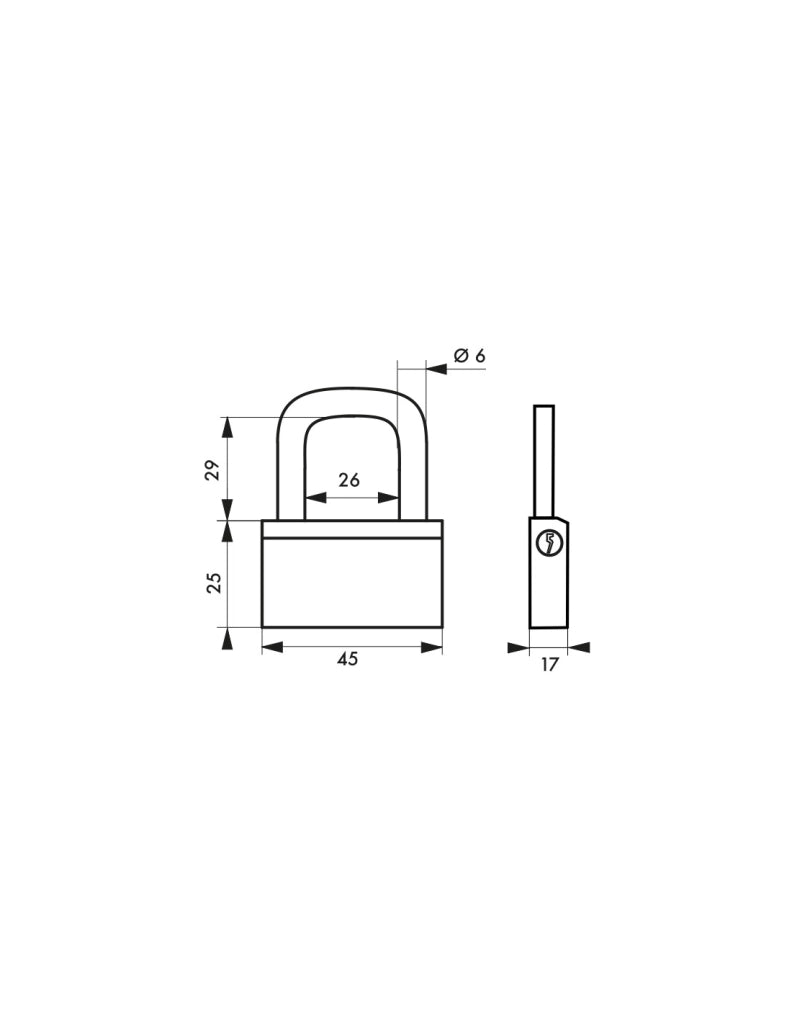 Lucchetto Ottone Nautic 45mm, 3 chiavi, anticorrosione, waterproof, uso esterno arco ottone - THIRARD