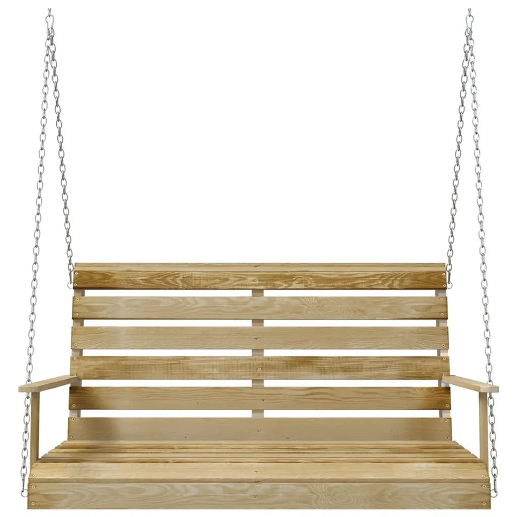 Panchina a Dondolo 110 cm in Legno di Pino Impregnato 318397