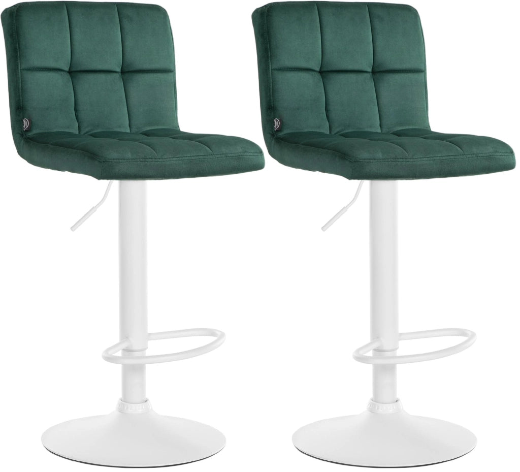 Set di 2 sgabelli da bar Perù velluto bianco 5