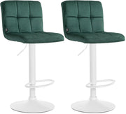 Set di 2 sgabelli da bar Perù velluto bianco 5