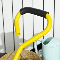 Carrello da Giardino Rimorchio a Mano Carretto a Braccio 4 Ruote, 94 x 48,5 x 100 cm Carico max, 150 Kg Metallo Giallo