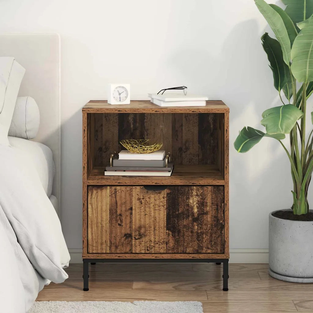Armadio da Notte con cassetto Legno vecchio 49 x 36 x 61 cm 883490