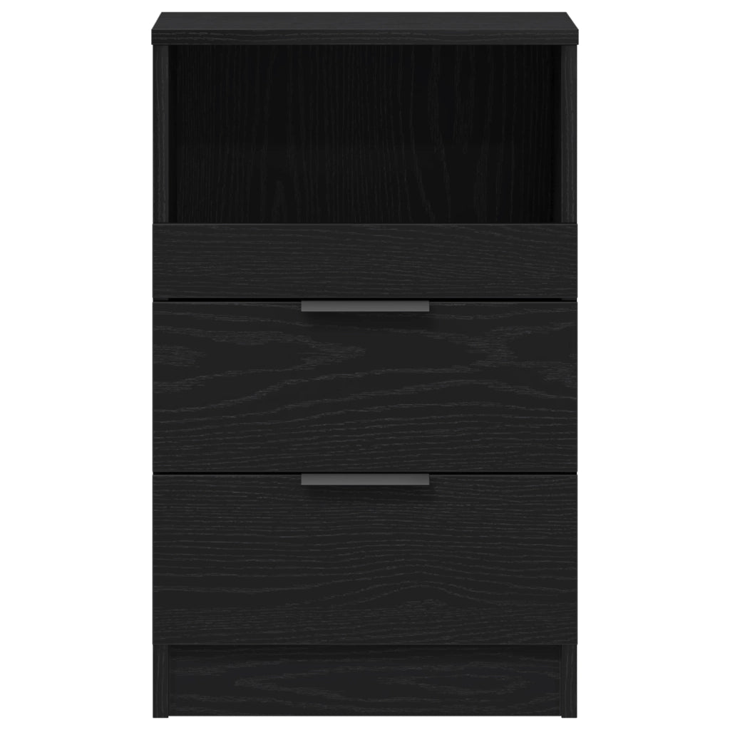 Comodino  Nero Rovere 40x35x65 cm Realizzato in Legno Ingegnerizzato