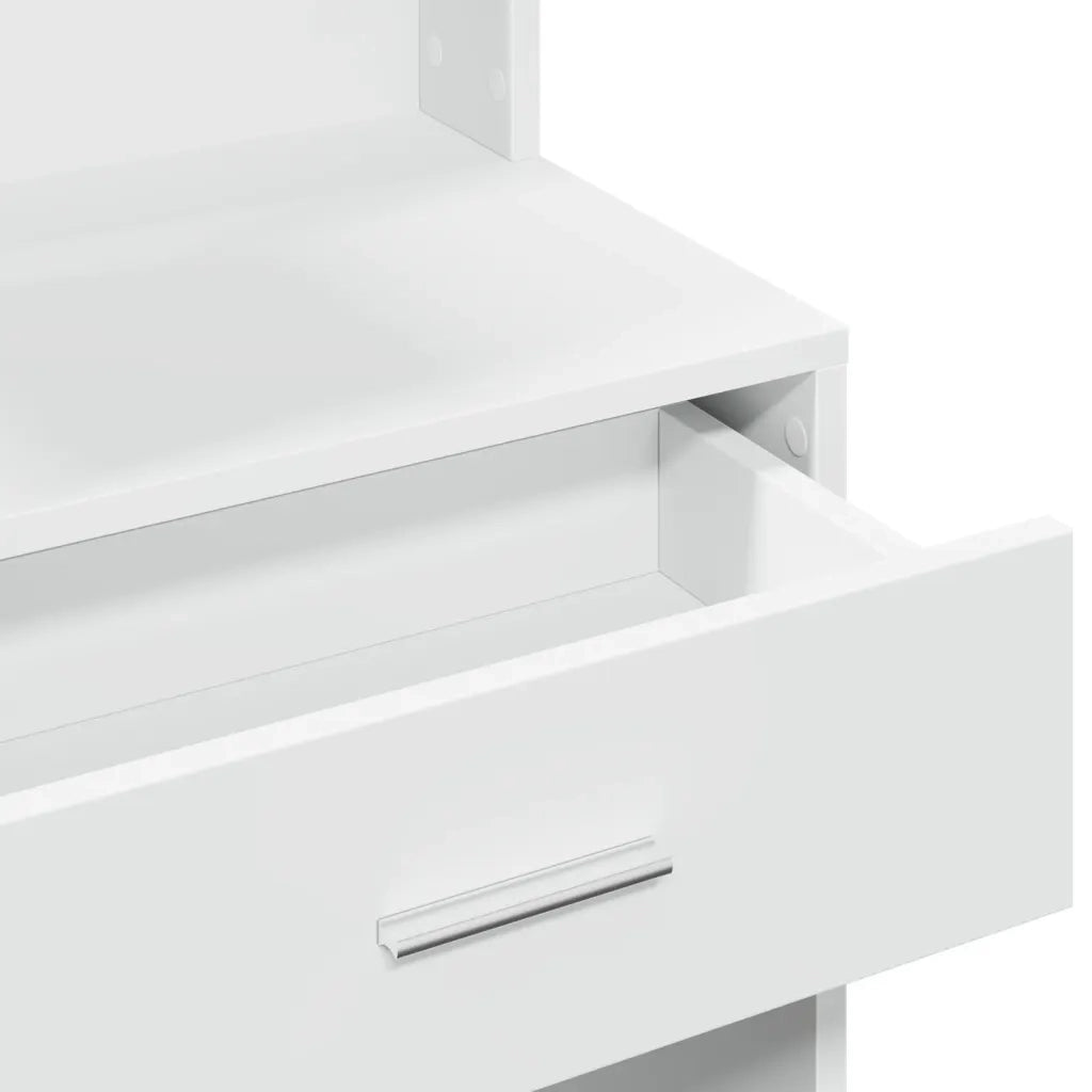 Toeletta | Tavolo da Trucco con Armadietto Bianco 80x35x132 cm