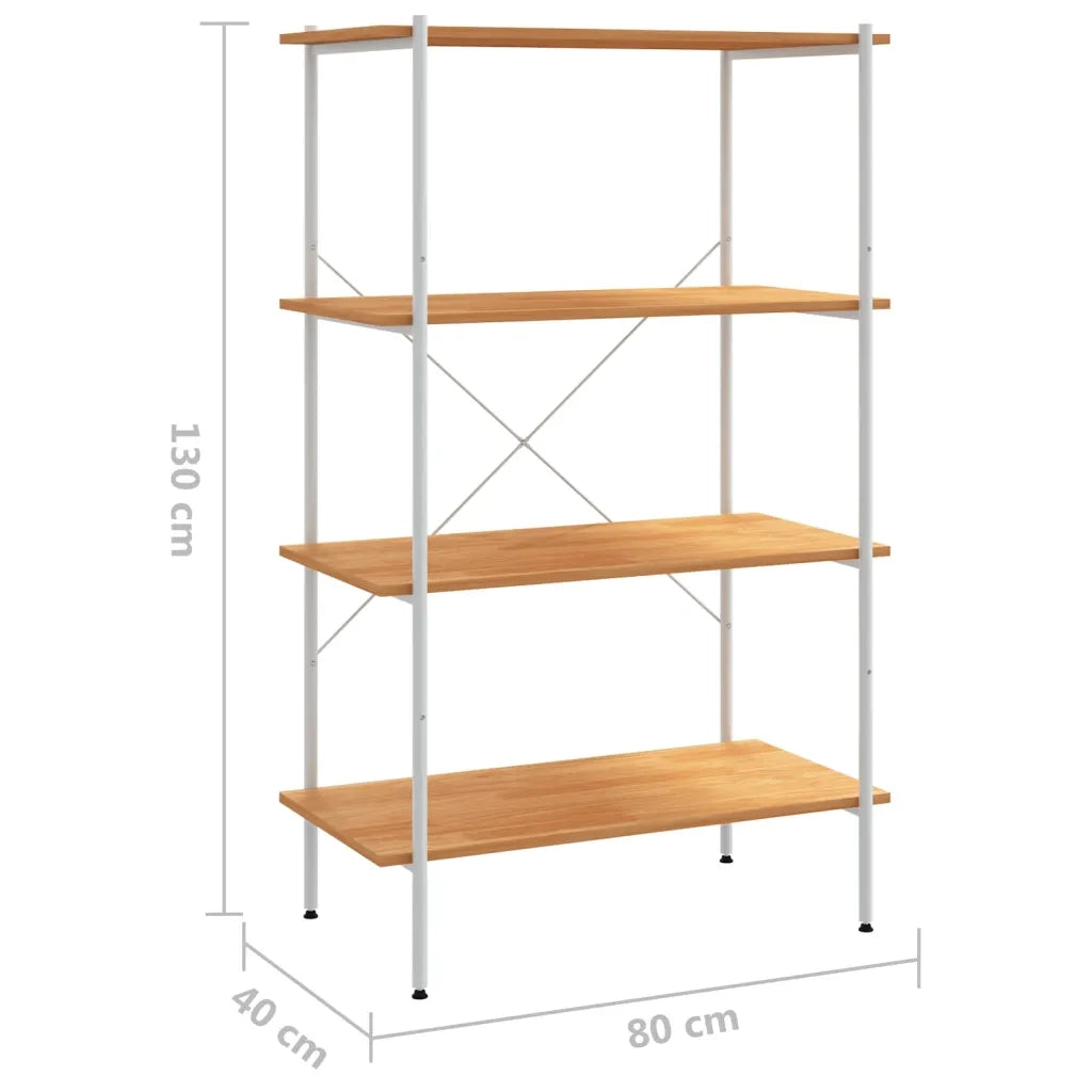 Scaffale con 4 Mensole Bianco e Rovere 80x40x130 cm CFW5783527