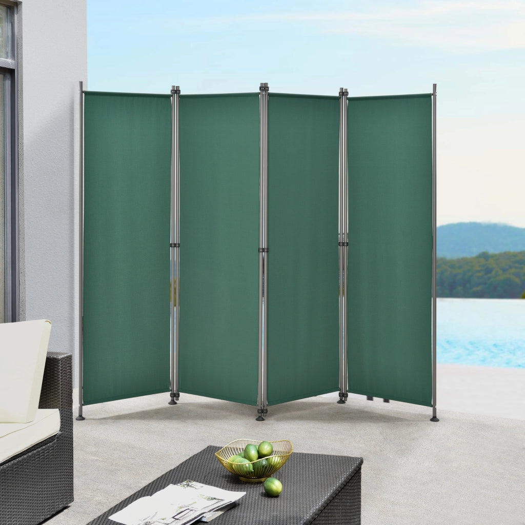 Paravento Modica a 4 Pannelli Parete Divisorio con Struttura Pieghevole (AxL) 170x215 cm - Verde Scuro pro.tec