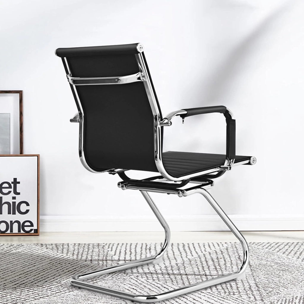 Set di 2 Sedie da Ufficio Ergonomica, Sedie per Sala d'Attesa, Sedia da Conferenza, Poltrona Ufficio con Braccioli, Sedia da Ricevimento Moderne, per Scrivania Sala Riunioni, Portata 120 kg