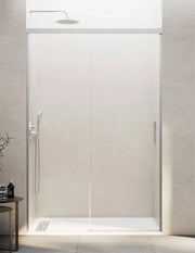 Porta doccia scorrevole 1+1 THALASSA (BASIC) 180 cm Profilo Nichel vetro trasparente