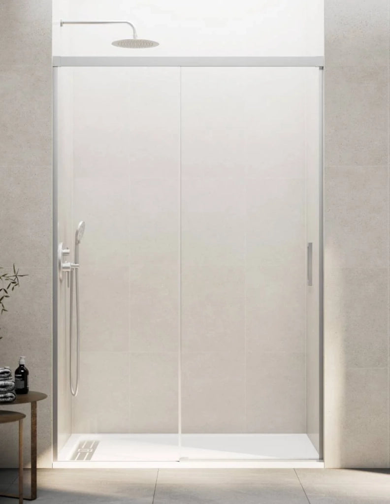 Porta doccia scorrevole 1+1 THALASSA (BASIC) 180 cm Profilo Nichel vetro trasparente