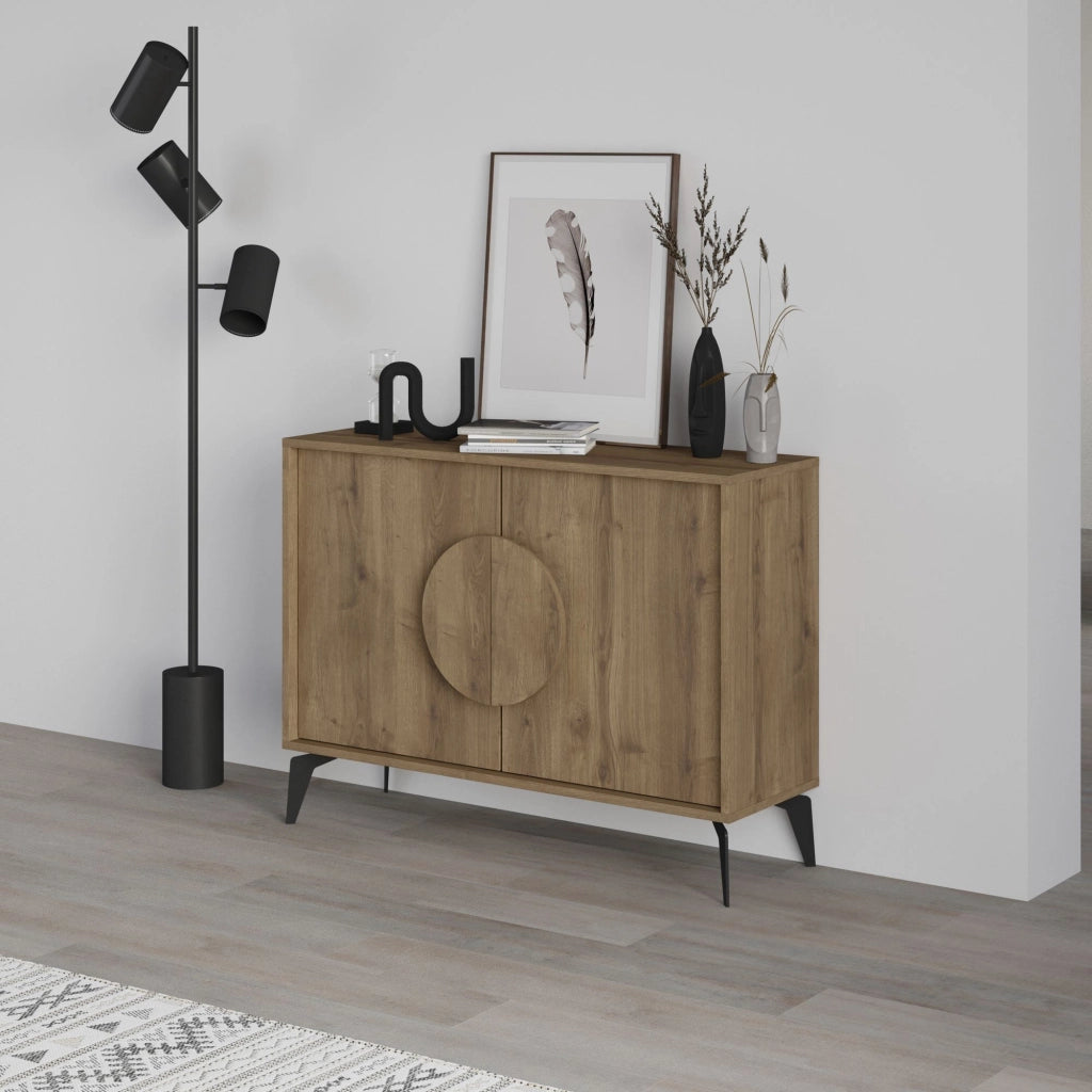 Credenza in legno "Gora" - 110 x 36 x 82 cm - Marrone