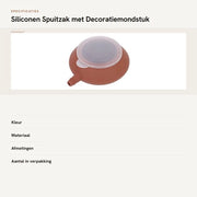 Sacca per spolvero riutilizzabile - Bocchette per spolvero - Decorazione per torte - Silicone - Dimensioni: 6,5 x 11 x 5,2 cm - Facile da pulire - Spatola per pasticceria