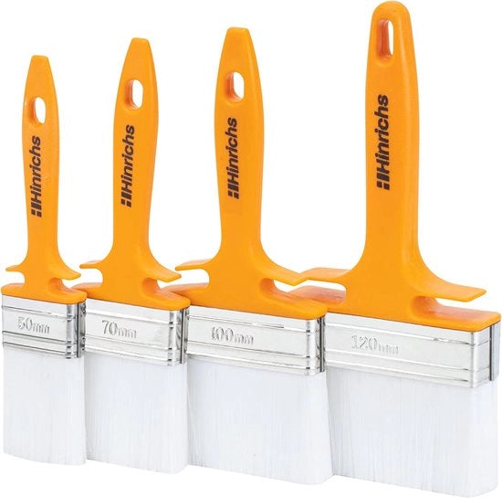 Set di pennelli per vernice - 4 x set di pennelli per vernice professionale con diametri 50 mm, 70 mm, 100 mm & 120 mm - Pennello per vernice, olio e vernice - Pennello per lavorazione del legno - Set di pennelli per vernice - Pennello per finestre