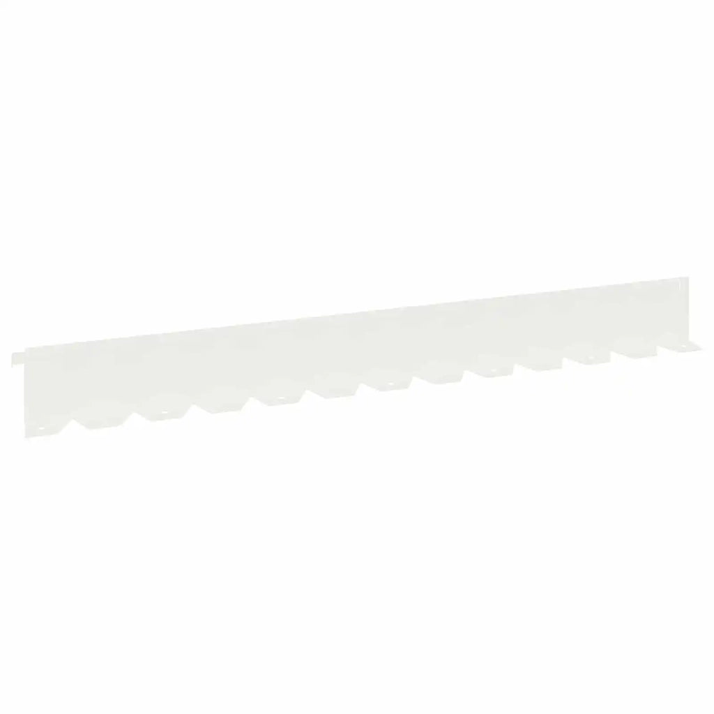 Bordura per Prato 10 pcs 102 x 10 x 4 cm Acciaio Bianco 8008745
