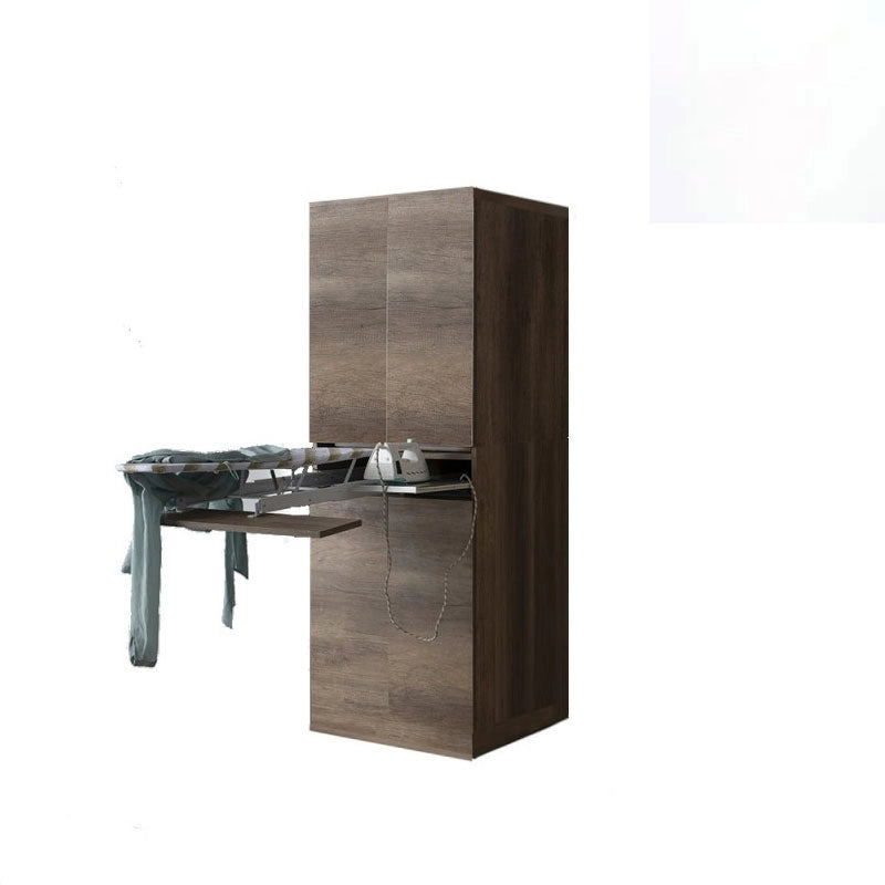 Mobile Lavanderia a Colonna per Lavatrice o Asciugatrice con Asse da Stiro e Ante 70x70x174A cm in Nobilitato Unika