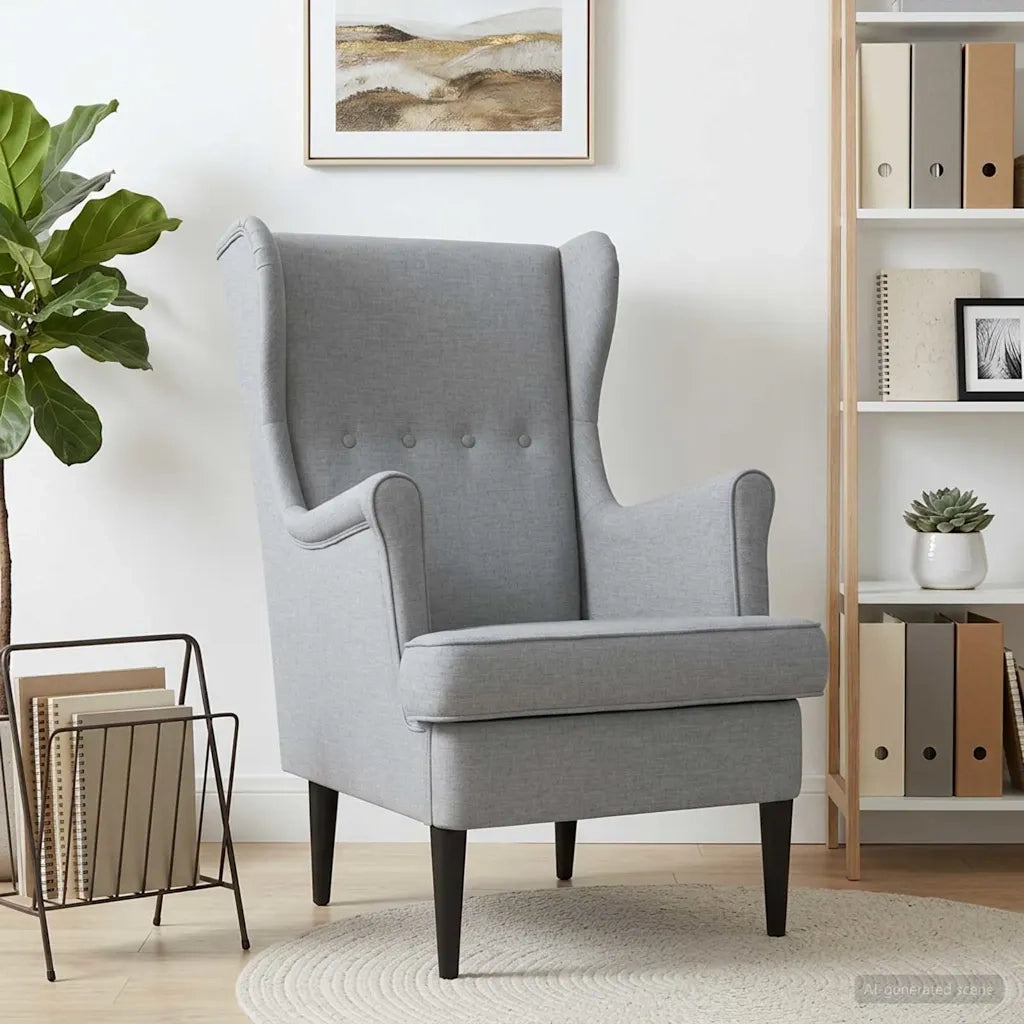 Poltrona-Divano Sedia-Poltroncina Grigio Chiaro Tessuto 252815