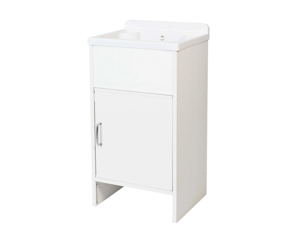 LAVATOIO SALVASPAZIO in PVC in KIT per Interni/Esterni - Con MINI PILOZZO cm 42,5 + GRIGLIA - CR - Col: BIANCO